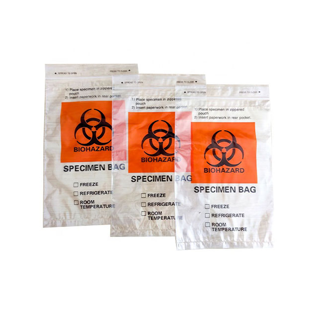Bolsa de espécimen bolsa de muestra de laboratorio con impresión del logotipo de Biohazard