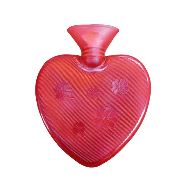 Bolsa de agua caliente en forma de corazón Patrón de trébol afortunado
